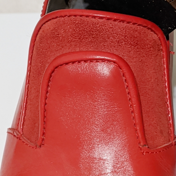 DR. SCHOLL'S Red Leather Slip On Shoes Sz 36 - Picture 6 of 11
